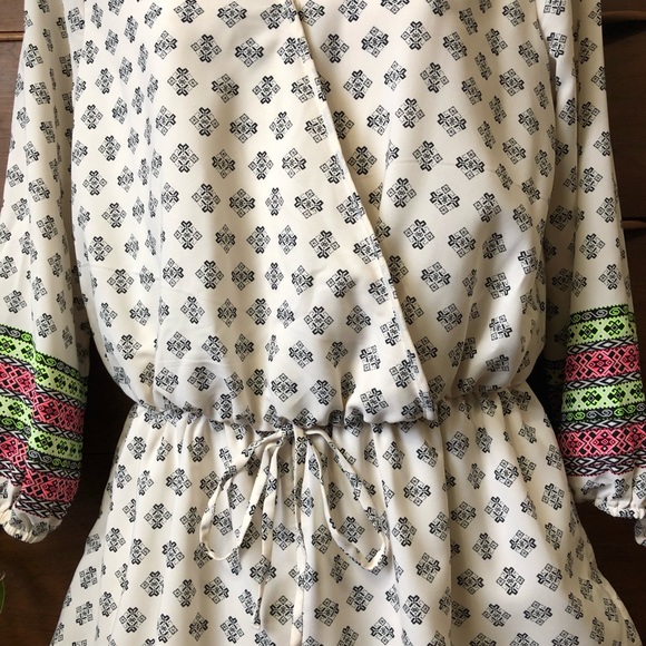Neon Tribal Print Romper - Picture 3 of 8